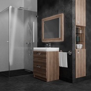 Предлагаем вашему вниманию мебель для ванной комнаты, изготовленную из натурального дерева.