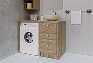 В раздел "Мебель для ванной" добавлены новые модели: тумбы под стиральную машину и под раковину, подвесной шкаф, столешница и полки.