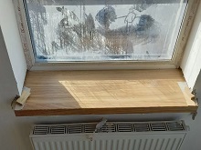 Подоконник из дуба цельноламельного, массив